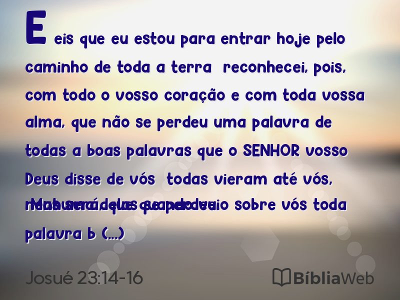 Josué 23:14-16 em imagem para compartilhar