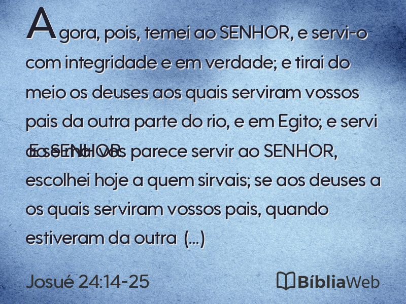 Josué 24:14-25 em imagem para compartilhar