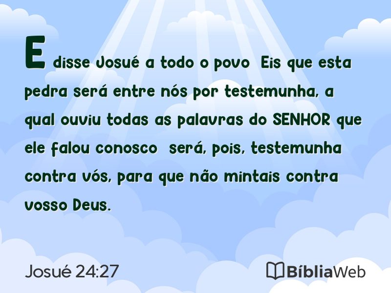 Josué 24:27 em imagem para compartilhar