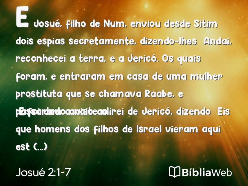 Josué 2:1-7 em imagem para compartilhar