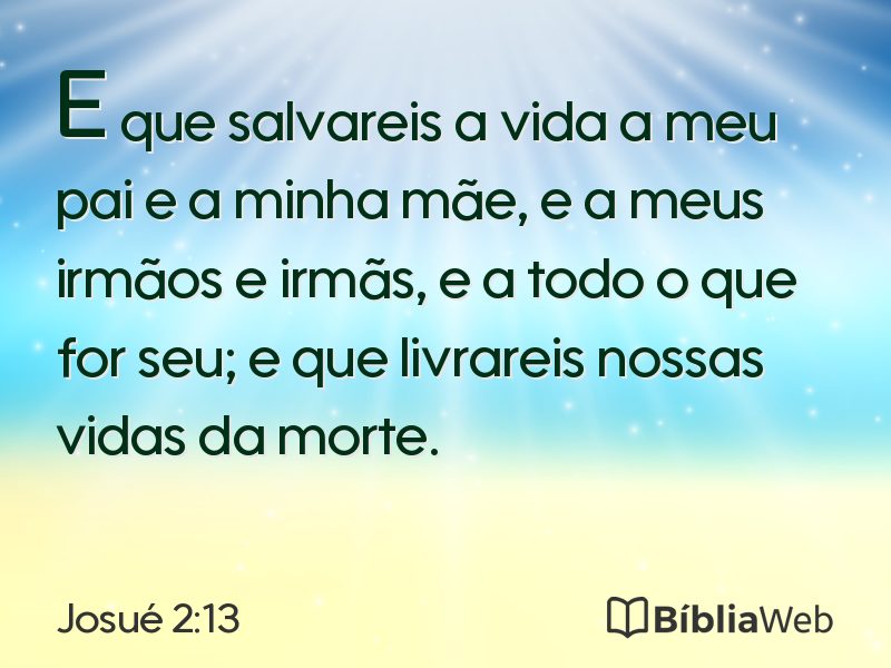 Josué 2:13 em imagem para compartilhar