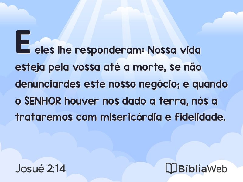 Josué 2:14 em imagem para compartilhar