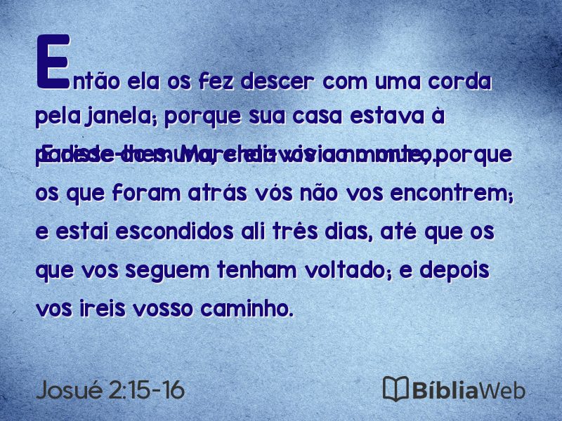 Josué 2:15-16 em imagem para compartilhar
