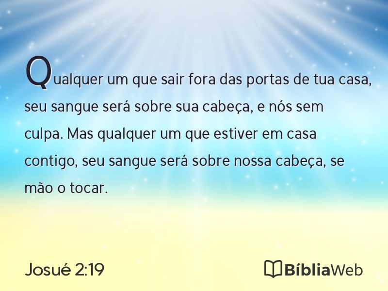 Josué 2:19 em imagem para compartilhar