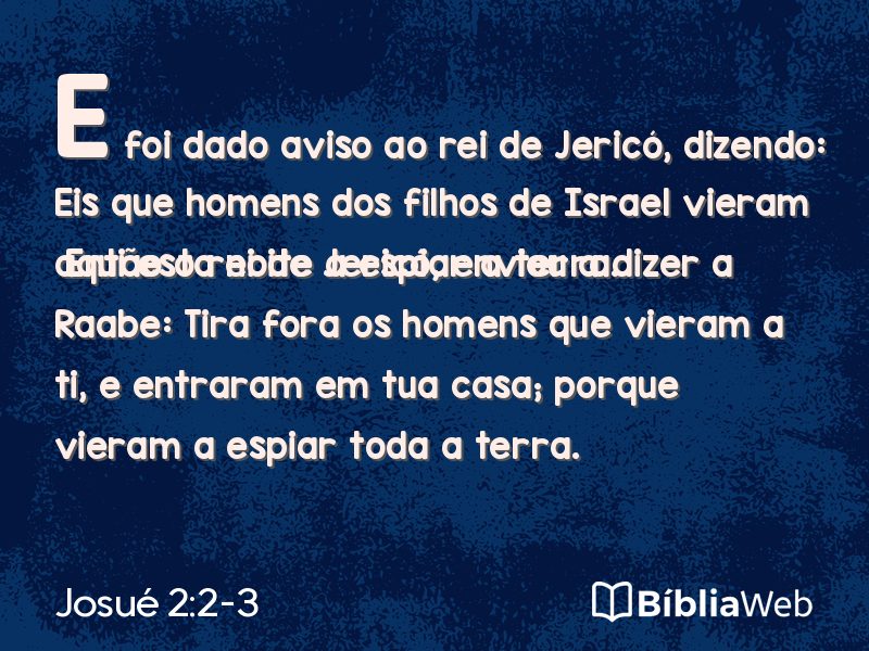 Josué 2:2-3 em imagem para compartilhar