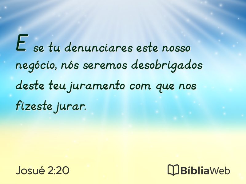 Josué 2:20 em imagem para compartilhar