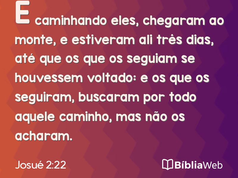 Josué 2:22 em imagem para compartilhar