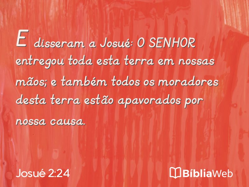 Josué 2:24 em imagem para compartilhar