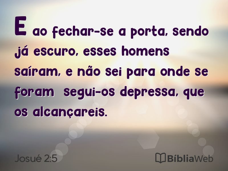Josué 2:5 em imagem para compartilhar