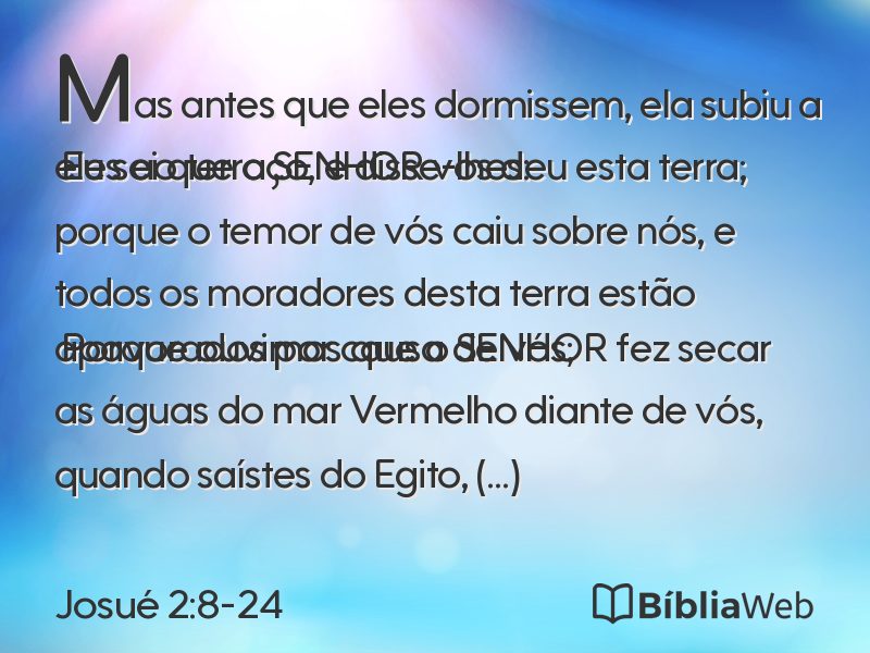 Josué 2:8-24 em imagem para compartilhar