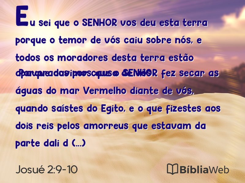 Josué 2:9-10 em imagem para compartilhar