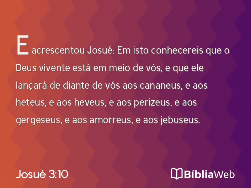 Josué 3:10 em imagem para compartilhar