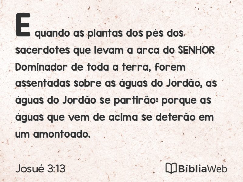 Josué 3:13 em imagem para compartilhar