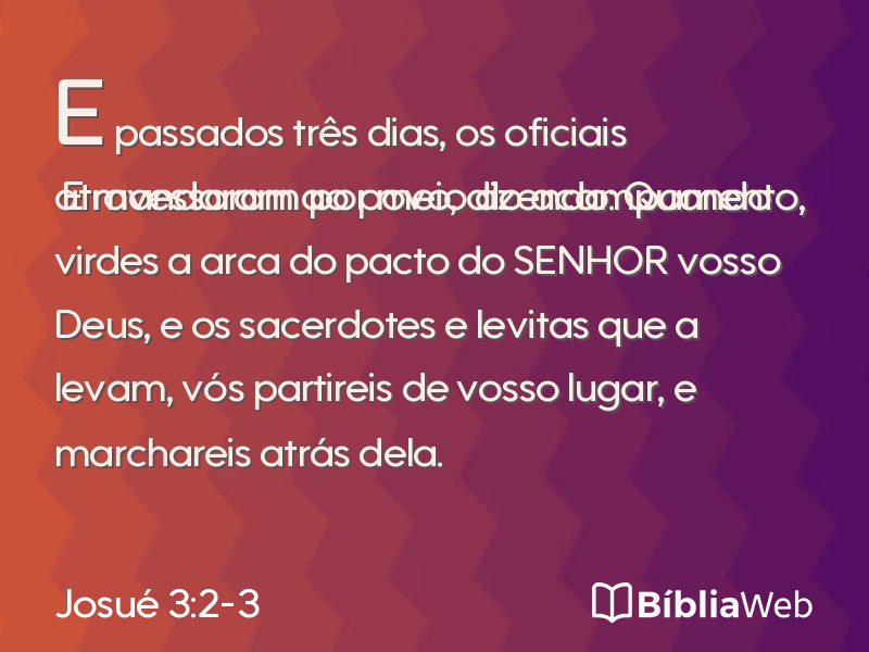 Josué 3:2-3 em imagem para compartilhar
