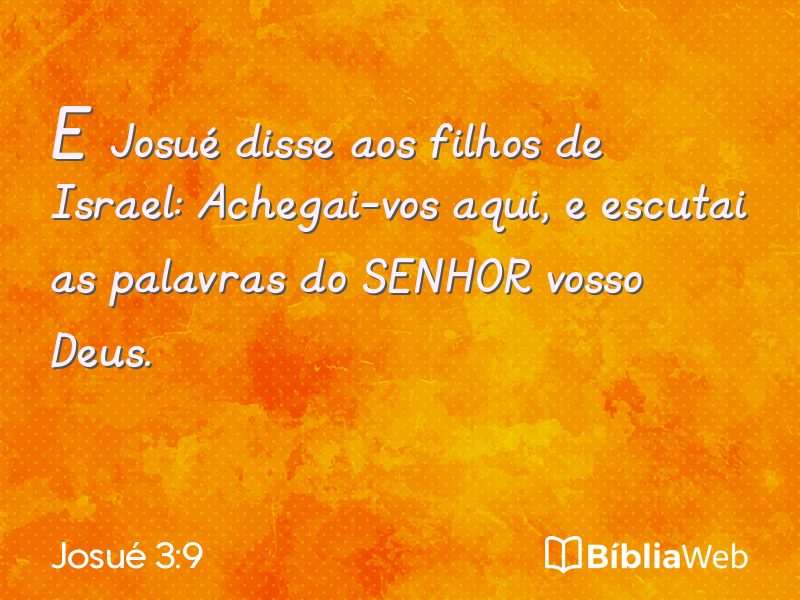 Josué 3:9 em imagem para compartilhar