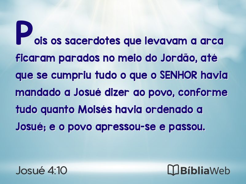 Josué 4:10 em imagem para compartilhar