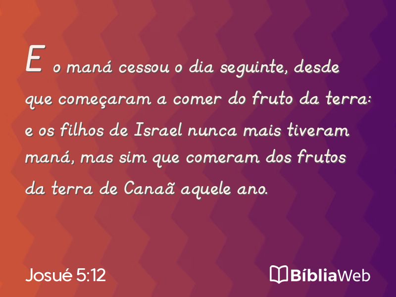 Josué 5:12 em imagem para compartilhar