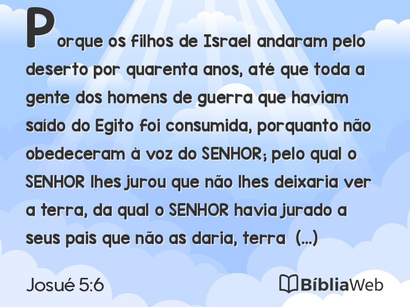 Josué 5:6 em imagem para compartilhar
