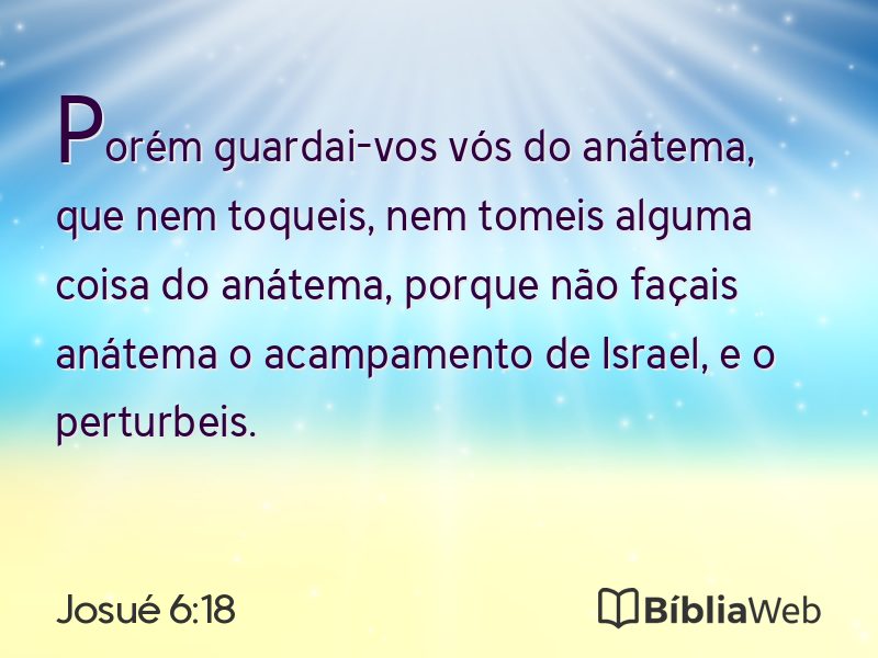 Josué 6:18 em imagem para compartilhar