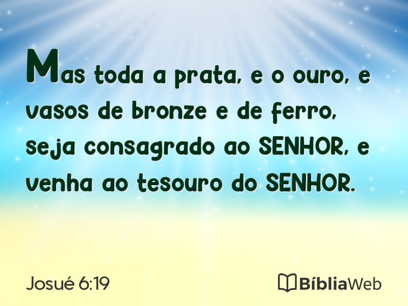 Josué 6:19 em imagem para compartilhar