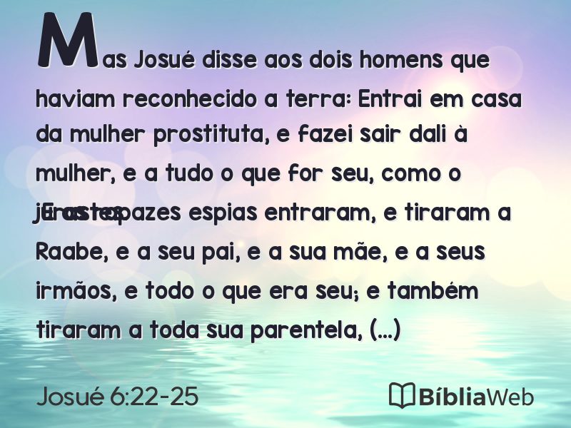 Josué 6:22-25 em imagem para compartilhar