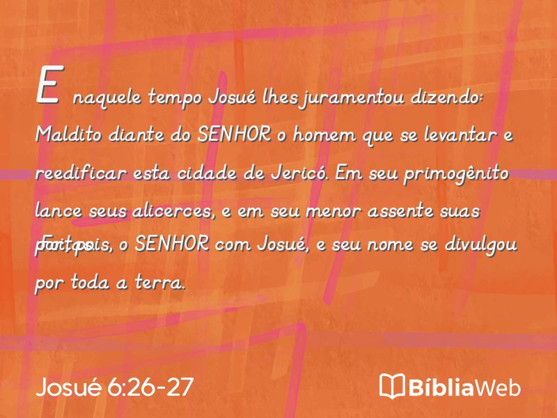 Josué 6:26-27 em imagem para compartilhar