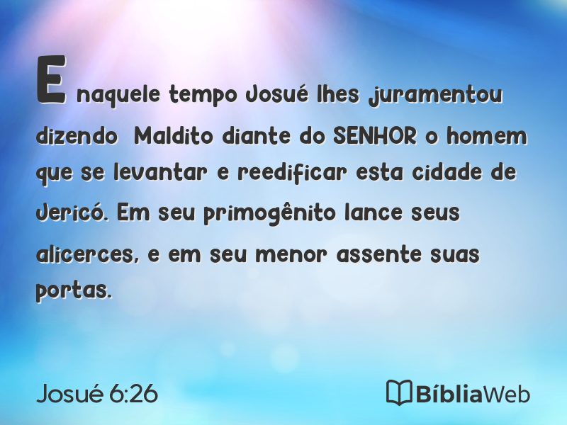 Josué 6:26 em imagem para compartilhar