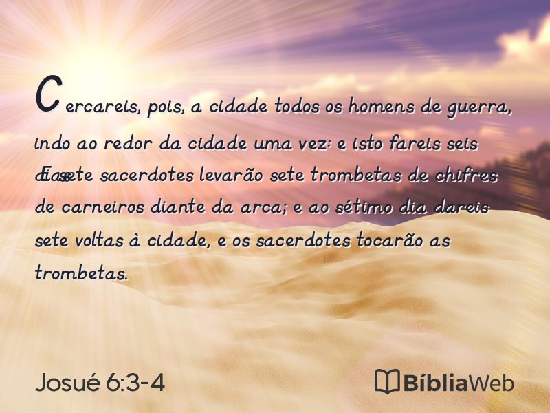 Josué 6:3-4 em imagem para compartilhar