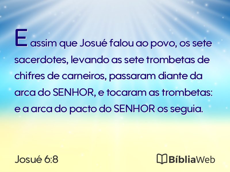 Josué 6:8 em imagem para compartilhar