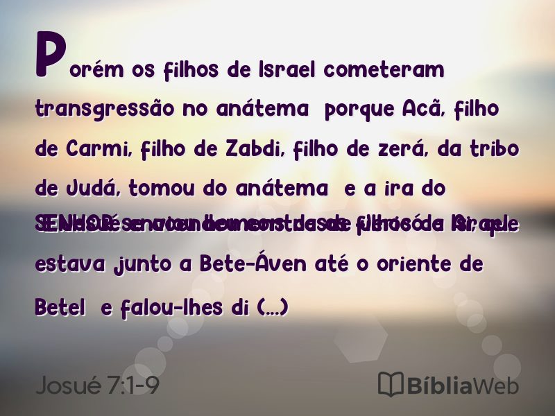 Josué 7:1-9 em imagem para compartilhar