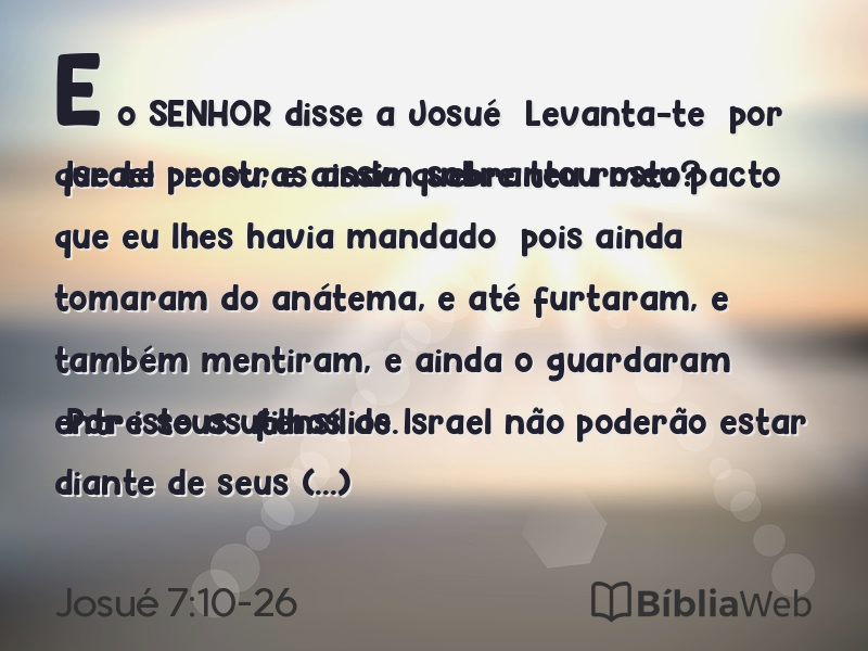 Josué 7:10-26 em imagem para compartilhar
