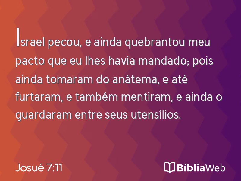 Josué 7:11 em imagem para compartilhar