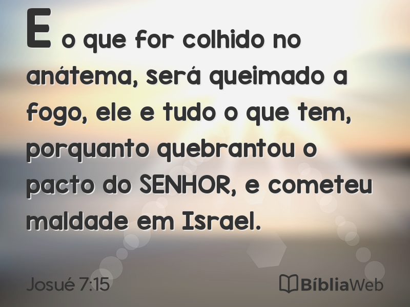 Josué 7:15 em imagem para compartilhar