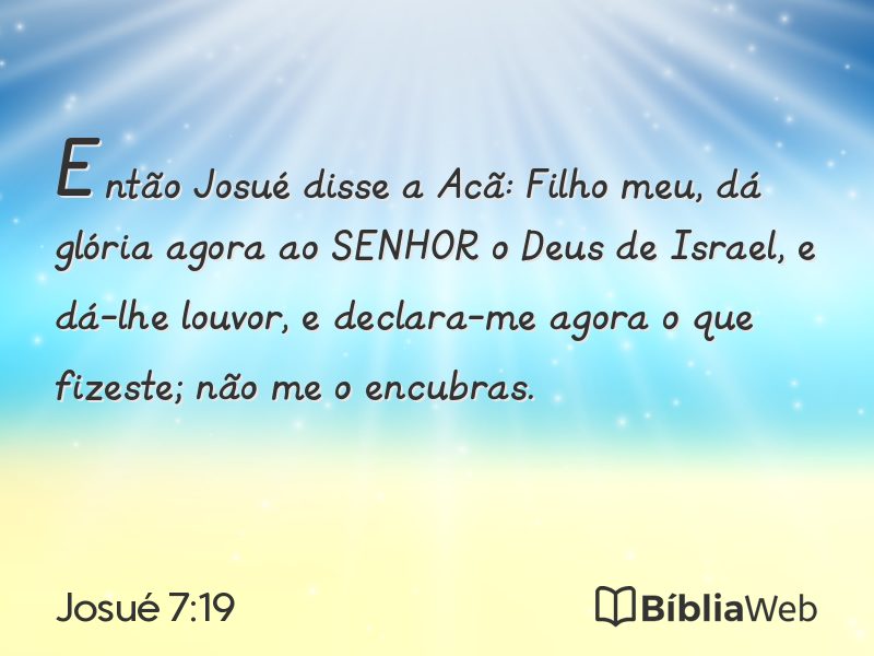 Josué 7:19 em imagem para compartilhar
