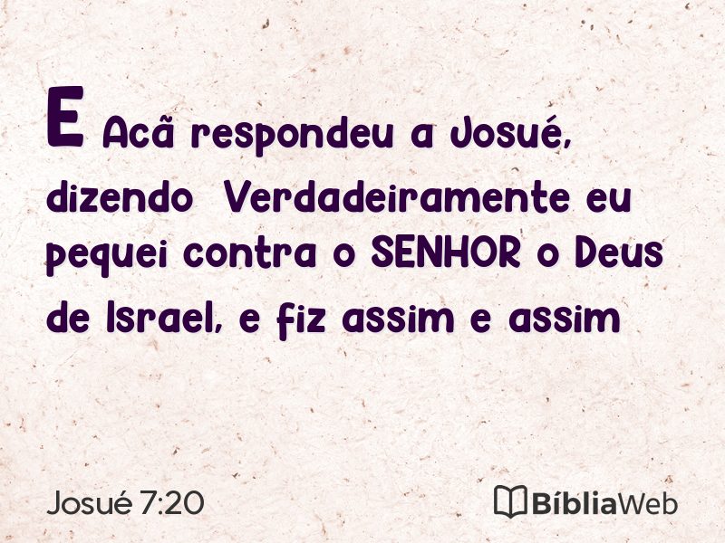 Josué 7:20 em imagem para compartilhar