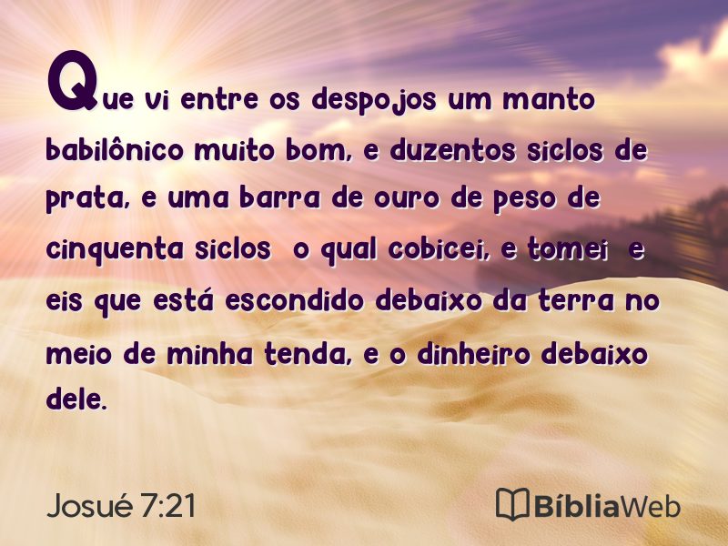 Josué 7:21 em imagem para compartilhar