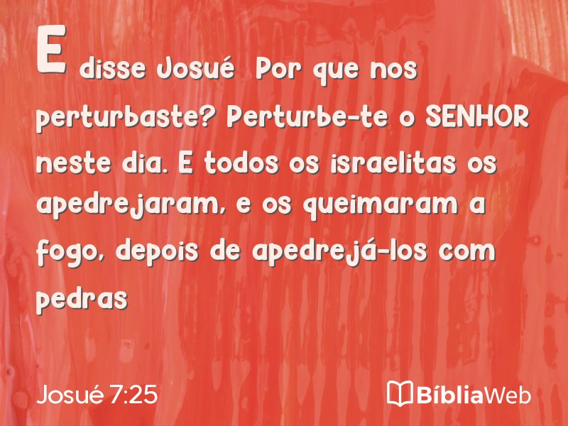 Josué 7:25 em imagem para compartilhar