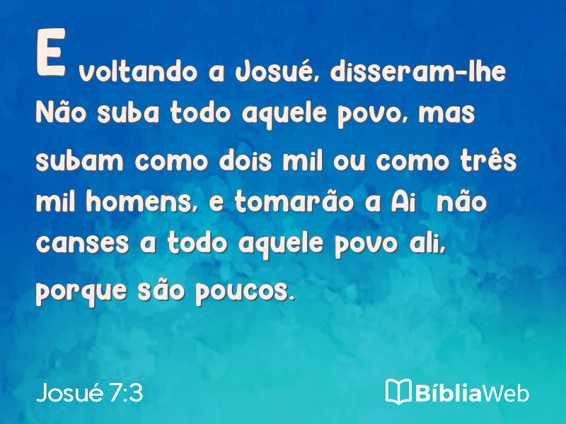 Josué 7:3 em imagem para compartilhar