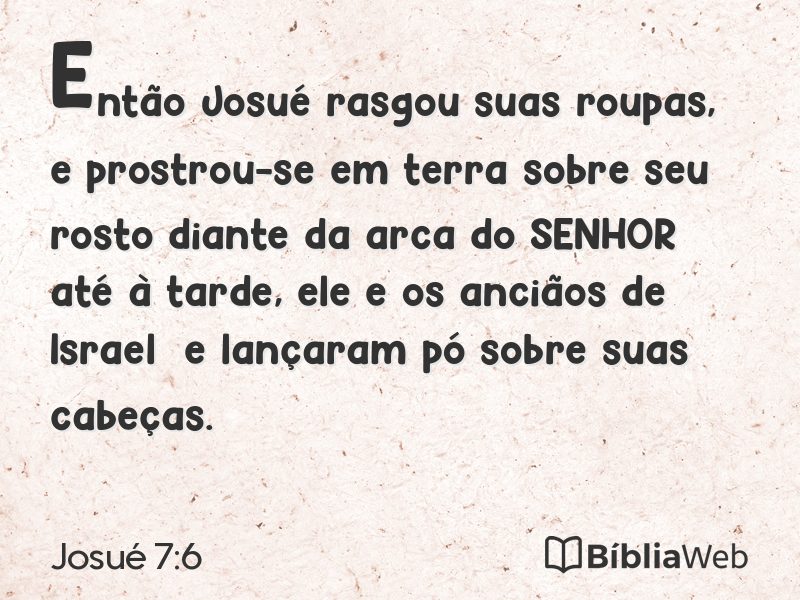 Josué 7:6 em imagem para compartilhar