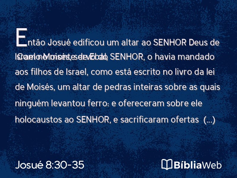Josué 8:30-35 em imagem para compartilhar