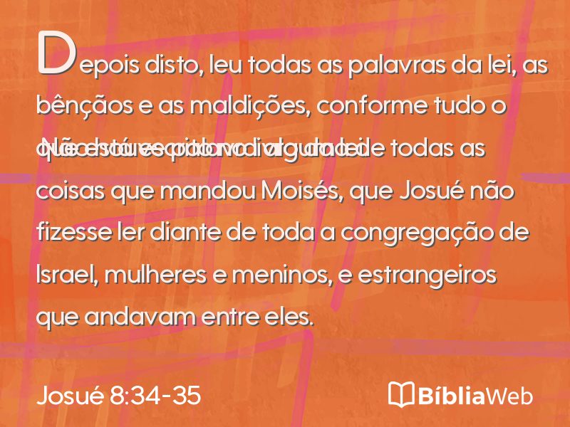 Josué 8:34-35 em imagem para compartilhar
