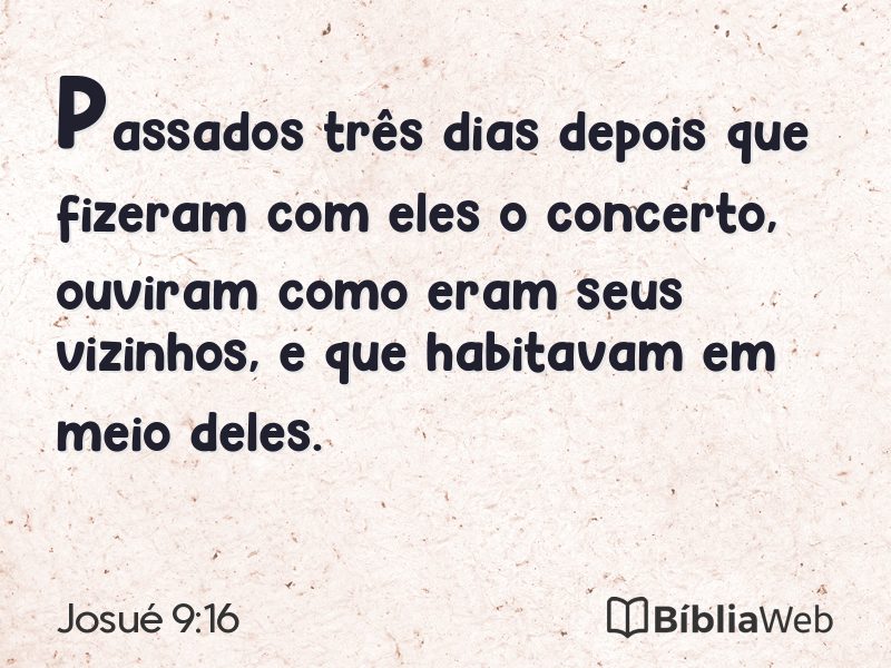 Josué 9:16 em imagem para compartilhar