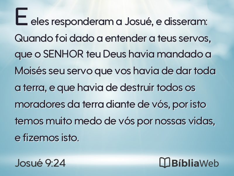 Josué 9:24 em imagem para compartilhar