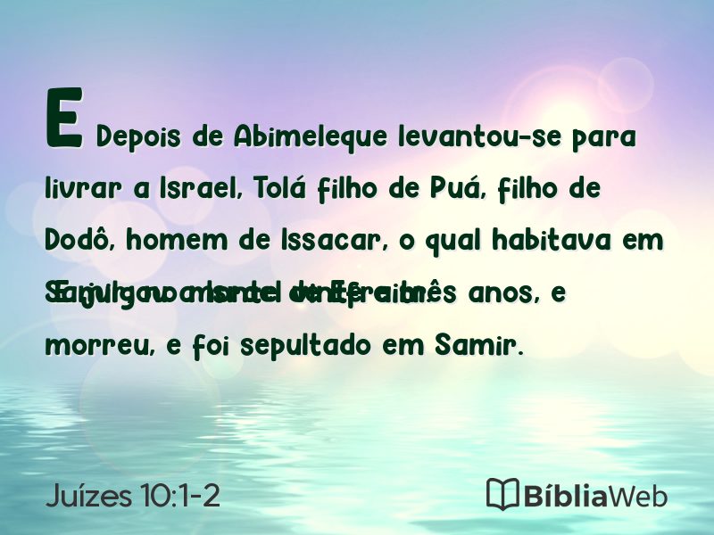 Juízes 10:1-2 em imagem para compartilhar