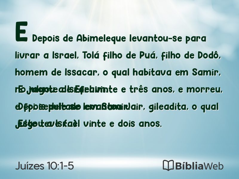 Juízes 10:1-5 em imagem para compartilhar