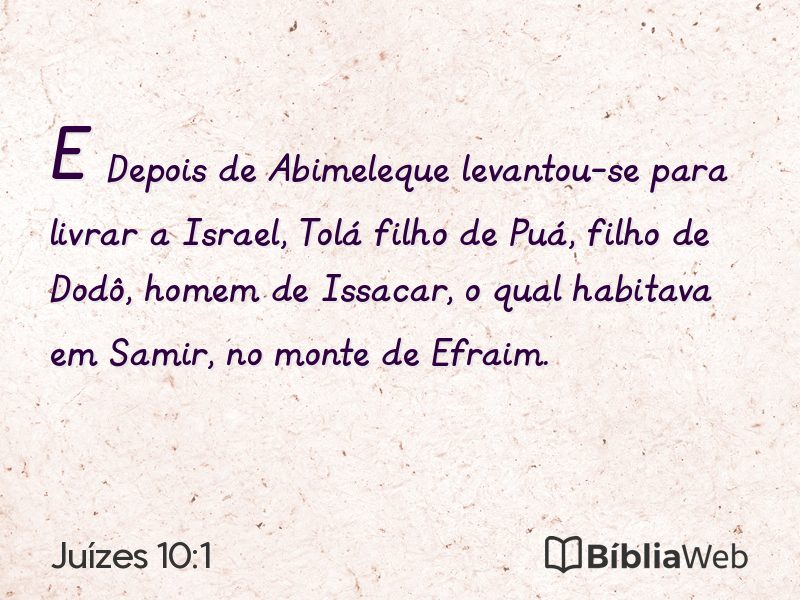 Juízes 10:1 em imagem para compartilhar
