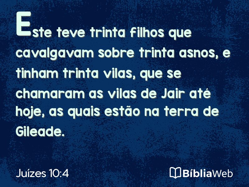 Juízes 10:4 em imagem para compartilhar