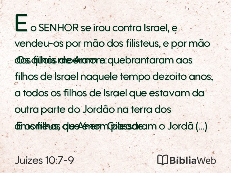 Juízes 10:7-9 em imagem para compartilhar