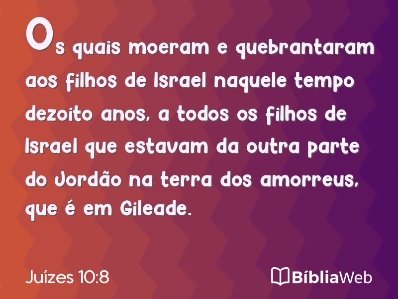 Juízes 10:8 em imagem para compartilhar