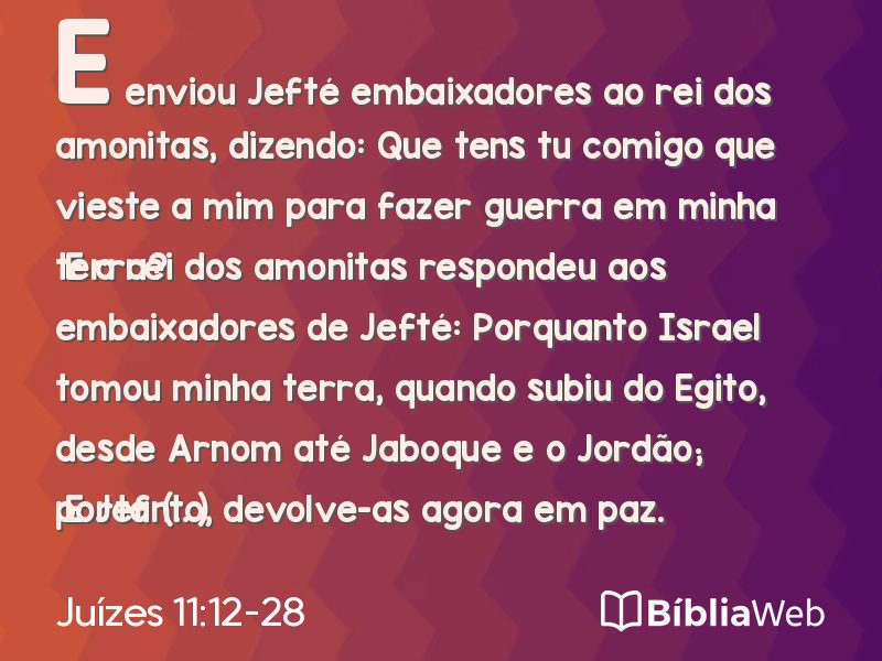 Juízes 11:12-28 em imagem para compartilhar